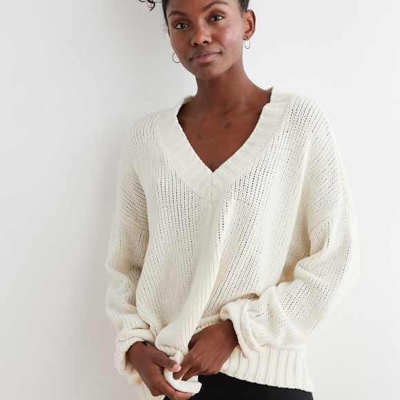 American Eagle Outfitters Sweaters - AEO Aerie Chenille sweater cream